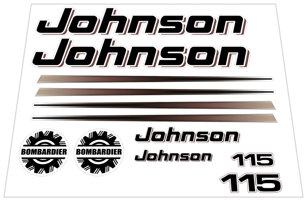 Johnson 115 Saltwater Aftermarket Decal Kit Fully Laminated