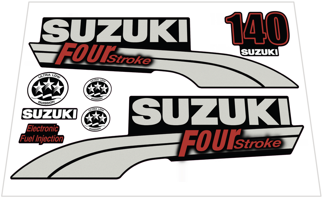 Suzuki DF140 Aftermarket Decal Kit