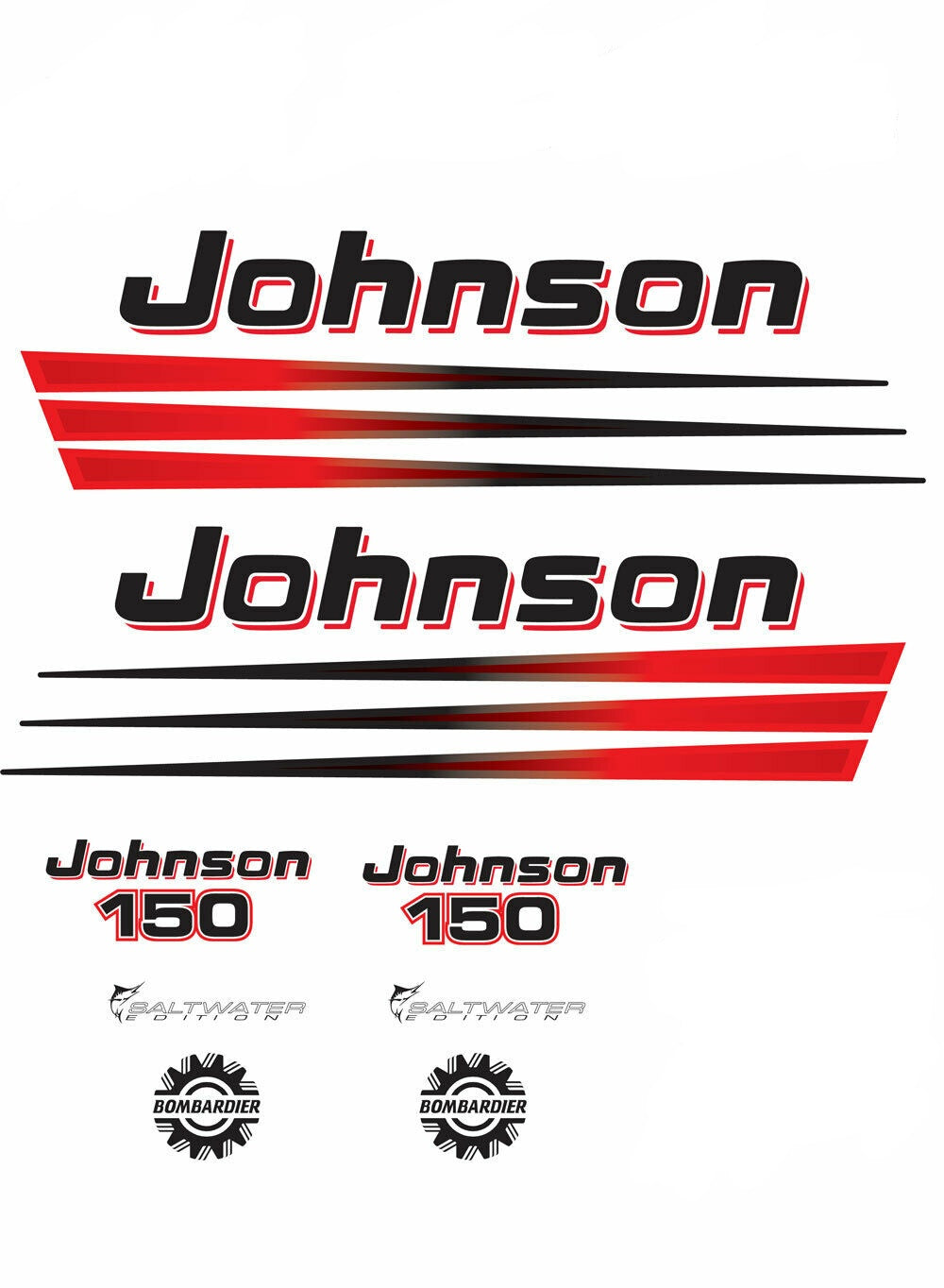 Johnson 150hp Decal Kit