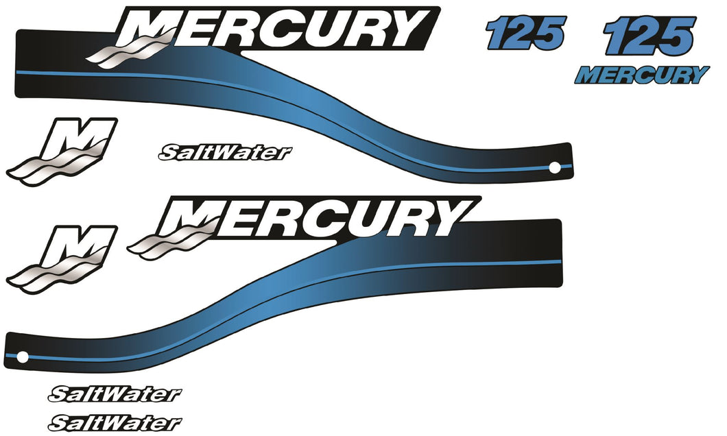 Mercury 125hp Saltwater Aftermarket Decal kit