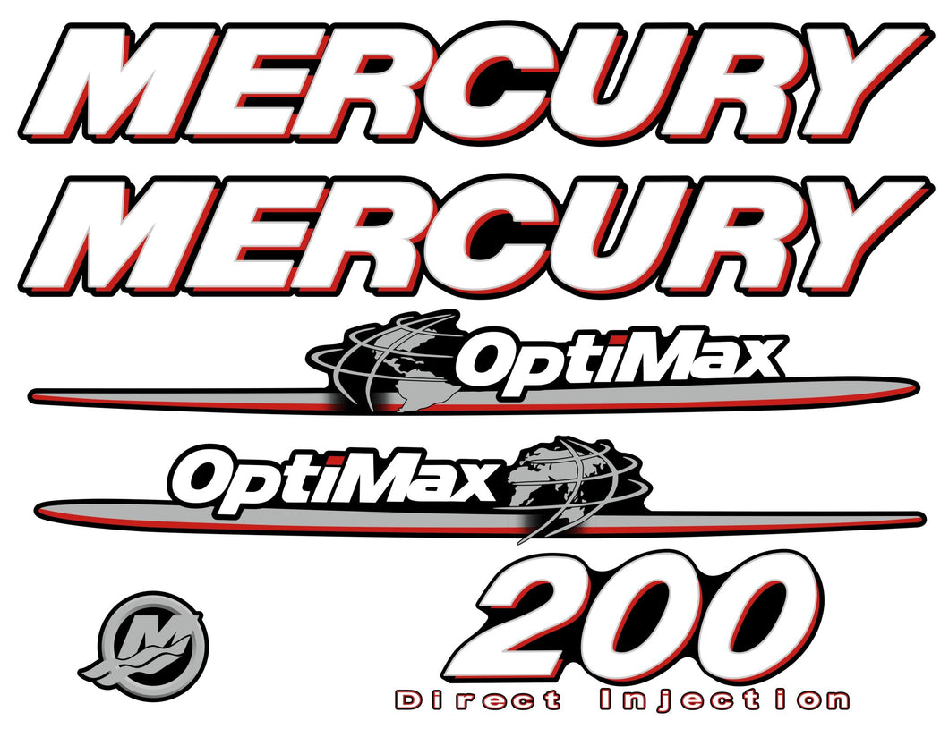 Mercury OPTIMAX 200hp Aftermarket decal kit