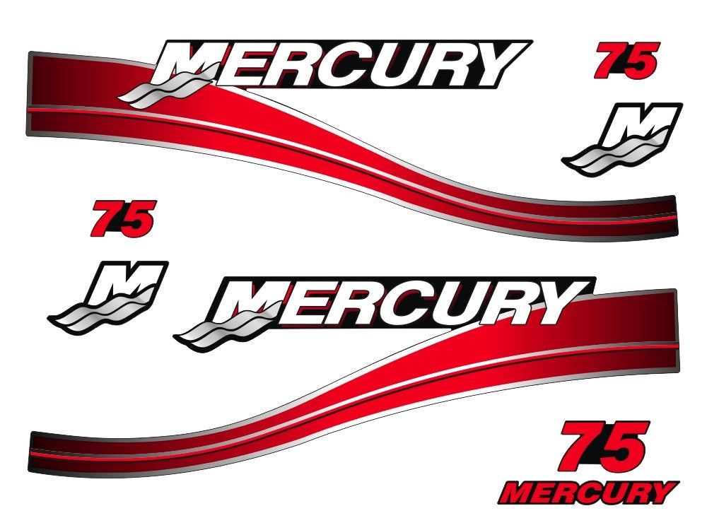 Mercury 75hp Two Stroke Decal Kit