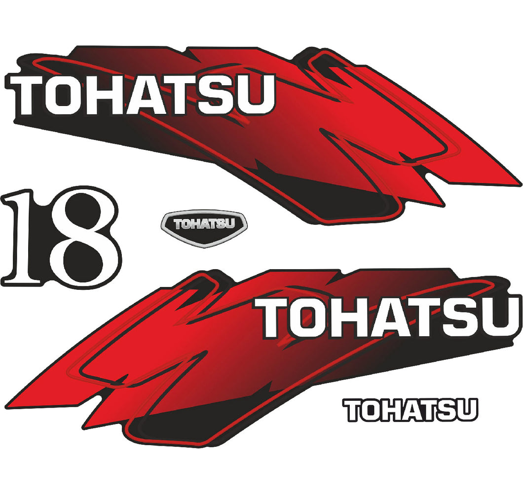 Tohatsu 18hp Outboard Aftermarket Decal Kit
