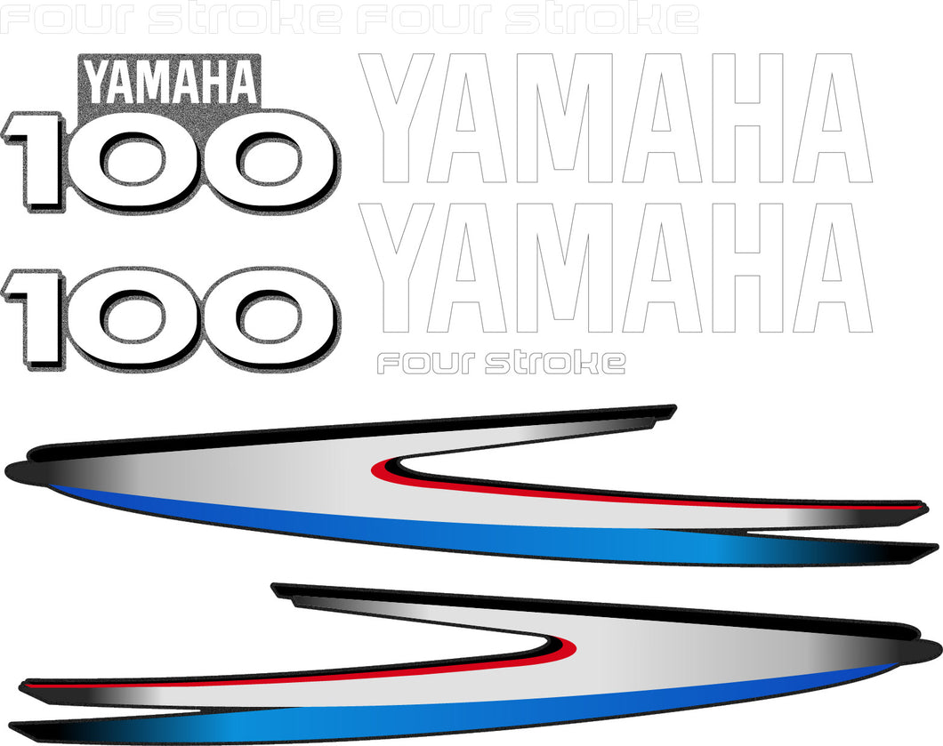 Aftermarket decal set for Yamaha 100hp Fourstroke